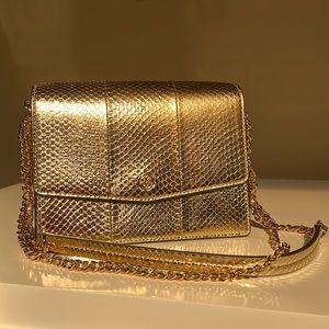 Tory Burch gold leather purse